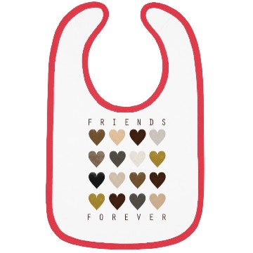 Discover Cute Friends Forever Watercolor Patterned Hearts Bibs