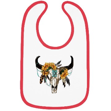Discover Bull Skull And Sunflowers Bibs