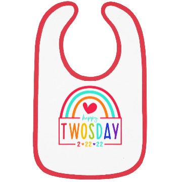 Discover February 2Nd 2022 2-22-22 School Rainbow Happy Two Bibs