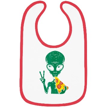 Discover Funny Alien Eating Pizza Alien Lover Bibs