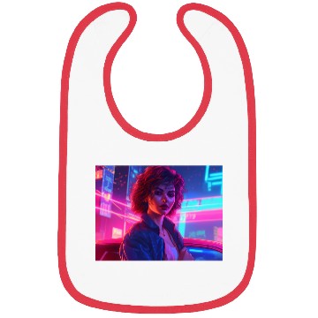 Discover Synthwave Girl - Nighttime Anime Car Delight Bibs