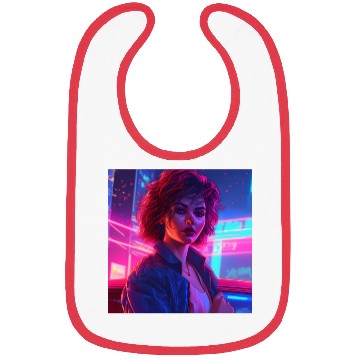 Discover Synthwave Girl - Vibrant Anime Car Artwork Bibs