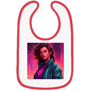 Discover Synthwave City Bloom - Neon Pink Cityscape Bibs