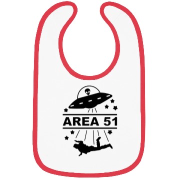 Discover Area 51 Black And White Spaceship Abducter Bibs