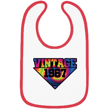 Discover Vintage 1967 Tie Dye Splash Color Triangle Bibs