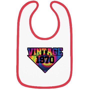 Discover Vintage 1970 Tie Dye Splash Color Triangle Bibs