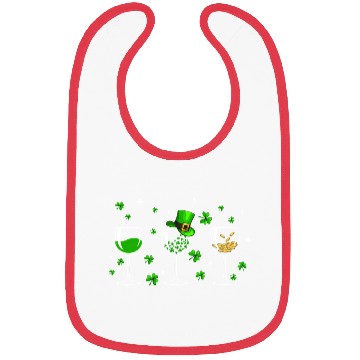 Discover Three Wine Glasses Clover Shamrock St Patrick Day Bibs