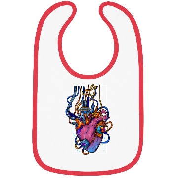 Discover Cyborg Robot Heart Vaporwave Futuristic Cyberpunk Bibs