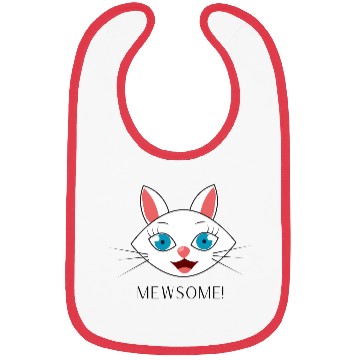 Discover Mewsome White Cat Face Bibs
