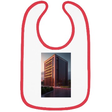 Discover The red building logo design in Bibs cloths
