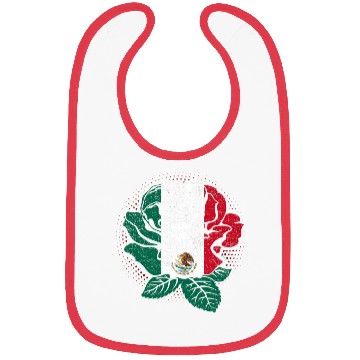 Discover Mexico Rose Flower Mexico Flag Mexican Bibs