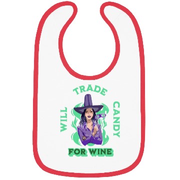 Discover Will Trade Candy For Wine Halloween Trick Bibs