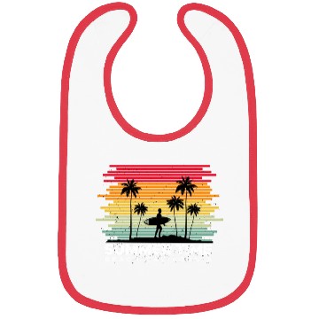 Discover line retro style beach summer time california Bibs