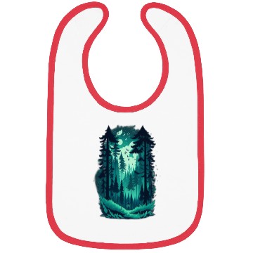 Discover Watercolor Pine Forest Landscape Clipart, Forest B Bibs