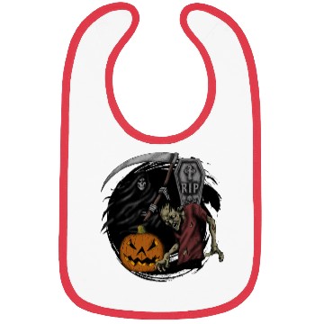 Discover Scary pumpkin zombie Halloween grim reaper Bibs