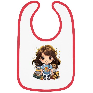 Discover Back to School Pre-K Kindergarten Student Chibi Bibs