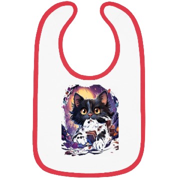 Discover Back to School Funny Cat Kitten Wearing School Bibs