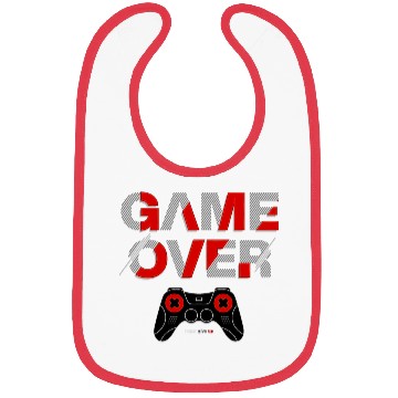 Discover Vector game over typography with controller Bibs