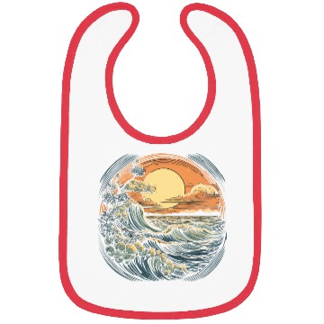 Discover serene ocean sunset with large waves (4) Bibs