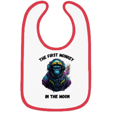 Discover the first monkey in the moon Bibs