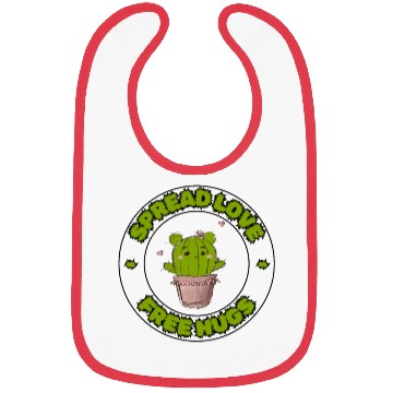 Discover Spread Love Free Hugs Funny Cactus in a Pot Bibs