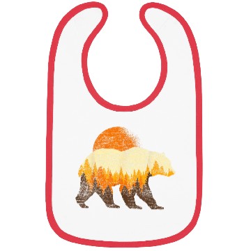 Discover Full Moon Trees Wildlife Forest Bear Lover Bibs