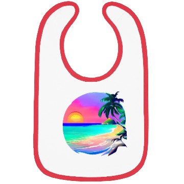 Discover Vintage Caribbean Beach Serenity Bibs