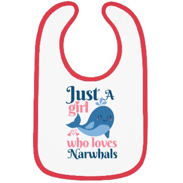 Discover Narwhal Narwhal Lover red Bibs