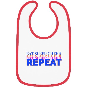 Discover eat sleep cheer repeat quote red nostalgia Bibs