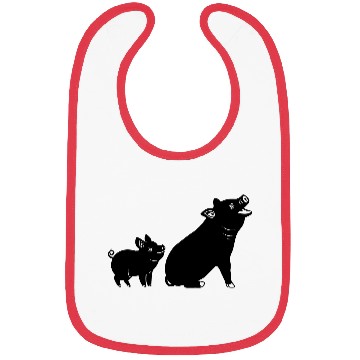 Discover Cheerful pig with piglet logo Bibs