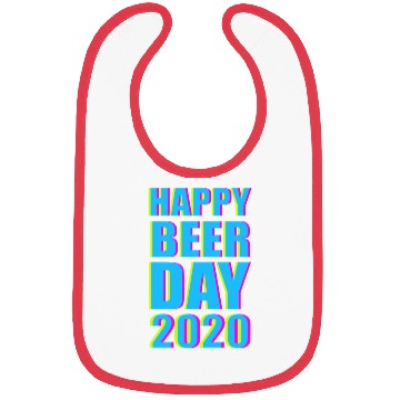 Discover Minimalist Happy Beer Day 2020 Neon Typography Bibs