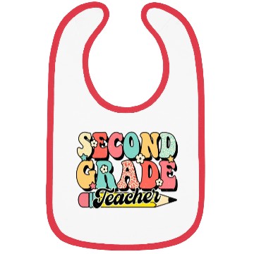 Discover Retro Groovy Second Grade Teacher First Day 2nd Bibs