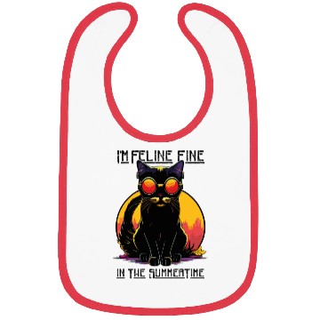 Discover FELINE Fine | Cat Lover Summer Animal Beach Party Bibs
