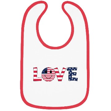 Discover Love USA Flag Patriotic 4th of July America day Bibs