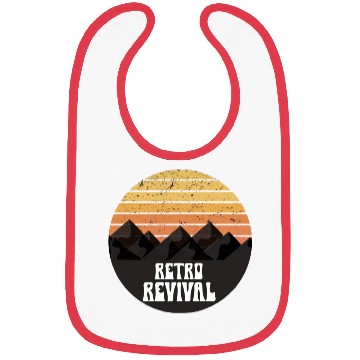Discover Retro revival camping mountains sunset Bibs