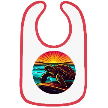 Discover Turtle at Sunset, Inspiring Nature Design Bibs