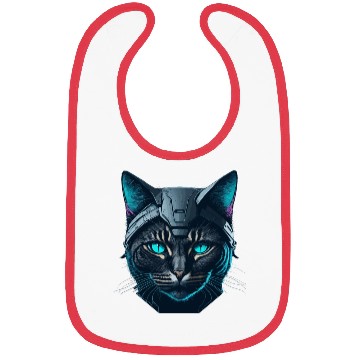 Discover Cyberpunk neon cat Bibs