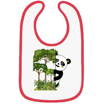 Discover panda bear in the forest Bibs