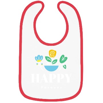 Discover Happy forever floral flowers minimalist cool Bibs