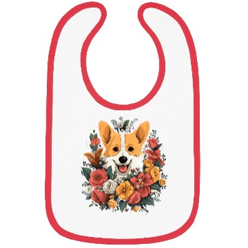 Discover Corgi Flower Bouquet Bibs