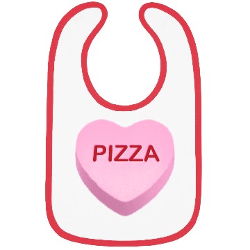 Discover Pizza Candy Heart Bibs