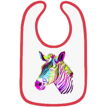 Discover Zebra Neon Colors Portrait Bibs