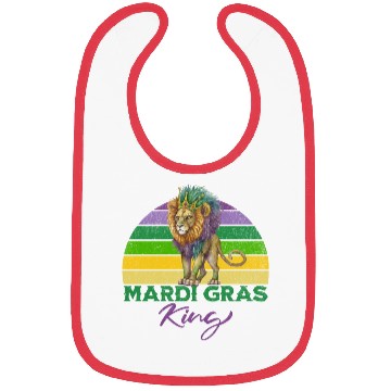 Discover Mardi Gras King Lion With Crown Bibs