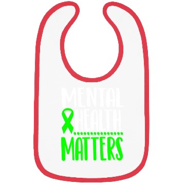 Discover Mental Health Awareness Ribbon Green Anxiety Depre Bibs