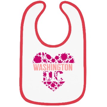 Discover Washington DC Bibs, Cherry Blossom Heart Floral