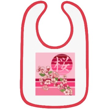 Discover Cherry Blossom Bibs, Sakura Flowers Kanji Pocket