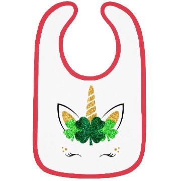 Discover Unicorn Face St Patrick'S Day Unicorn Shamrock Bibs