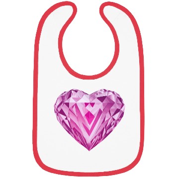Discover Glossy pink diamond heart Bibs