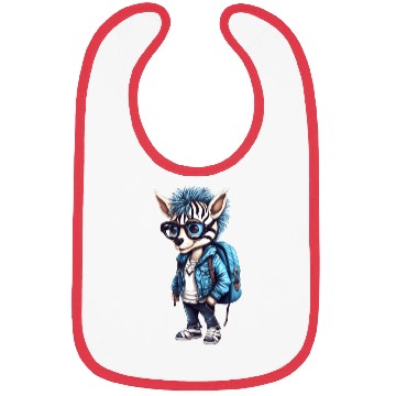 Discover Cute Zebra Cartoon Bibs