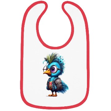 Discover Cute Peacock Cartoon Bibs
